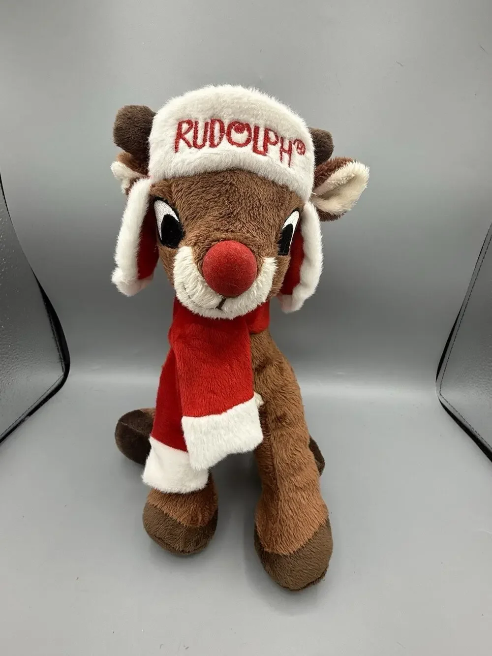 Dan Dee Rudolph Red Nosed Reindeer 12” Plush Winter Hat Scarf Christmas